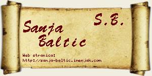 Sanja Baltić vizit kartica
